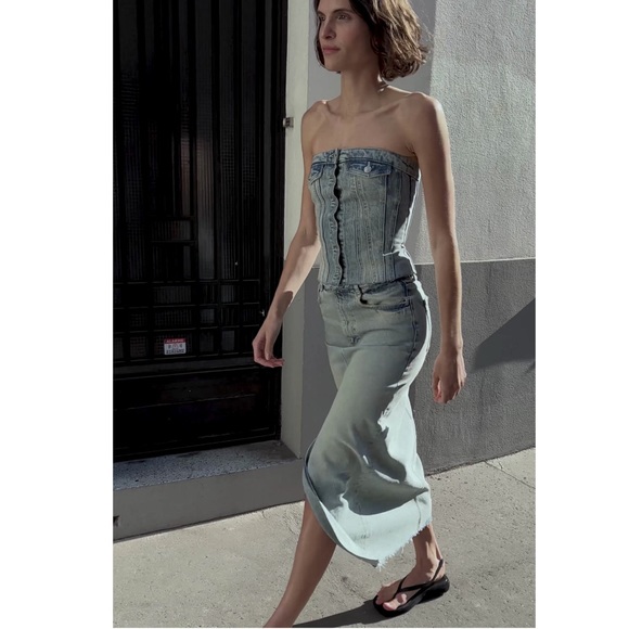 Zara DENIM SKIRT TRF - Picture 11 of 16